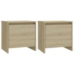 vidaXL Tables de chevet 2 Pièces chêne sonoma bois d'ingénierie