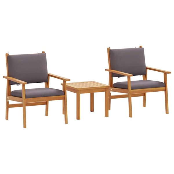 vidaXL Ensemble de canapé de jardin 3 Pièces Marron 45 x 45 x 38cm