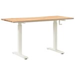 vidaXL Bureau Blanc et Naturel 140 x 60 cm Bois de chêne massif
