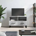 vidaXL Meuble TV Gris béton 80x36x50 cm Bois d'ingénierie