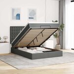 VidaXL Cadre de lit ottoman avec matelas gris foncé 140x200 cm tissu