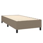 vidaXL Sommier à lattes de lit matelas et LED Taupe 90x200 cm Tissu