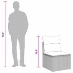 vidaXL Ensemble de canapé de jardin avec coussin 11 Pièces Gris et marine