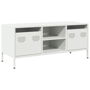 vidaXL Meuble TV blanc 101 5x39x43 5 cm acier laminé à froid