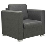 vidaXL Fauteuil gris foncé tissu