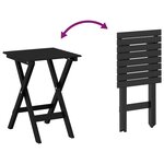 vidaXL Table d’appoint pliable noir bois de peuplier massif