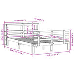 vidaXL Cadre de lit et tête de lit sans matelas cire marron 135x190 cm