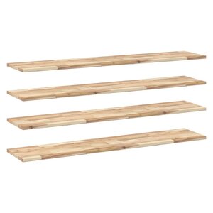 vidaXL Étagères flottantes 4 Pièces 160x30x2 cm acacia massif non traité