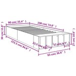 vidaXL Cadre de lit sans matelas noir 90x190 cm