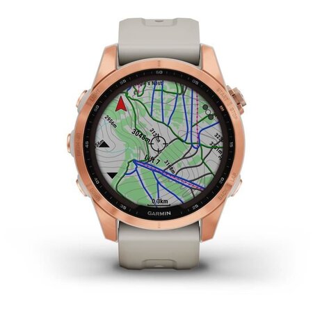 Montre GPS connectée - GARMIN - Fenix 7S Solar - Rose Gold avec