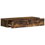 vidaXL Table d'appoint murale Chêne fumé 87 5 x 34 5 x 17 cm