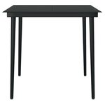 vidaXL Ensemble à manger de jardin et coussins 3 Pièces noir rotin verre
