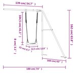 Vidaxl toboggan/balançoire pour maisonnette de jeu bleu polypropylène