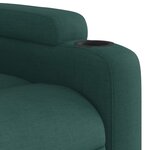 vidaXL Fauteuil inclinable de massage vert foncé tissu