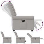 vidaXL Fauteuil inclinable électrique gris nuage tissu