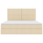vidaXL Lit avec rangement et matelas Crème 160 x 200 cm Polyester