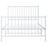 vidaXL Cadre de lit métal sans matelas et pied de lit blanc 100x200 cm