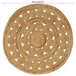 vidaXL Tapis de surface Naturel Ø 90 cm Jute