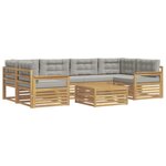 vidaXL Ensemble de canapés d'extérieur 7 Pièces Blanc et gris clair