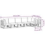 vidaXL Ensemble de canapé de jardin avec coussin 6 Pièces Noir Aluminium
