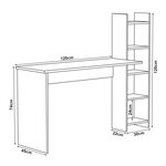Bureau table poste de travail avec étagère 150 x 45 x 120 cm effet bois 03_0009050