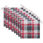 vidaXL Chaises de jardin coussins motif carreaux lot de 8 Teck massif