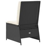 vidaXL Canapé de jardin avec coussin Noir Poly rotin