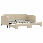 vidaXL Lit de jour avec gigogne sans matelas crème 80x200 cm