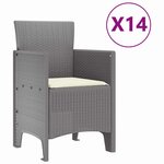 vidaXL Ensemble de salle à manger pour jardin 15 Pièces Gris clair