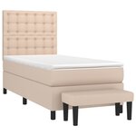 vidaXL Sommier à lattes de lit avec matelas Cappuccino 90x190 cm