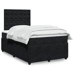 vidaXL Sommier à lattes de lit avec matelas Noir 120x200 cm Velours