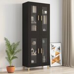 vidaXL Armoire murale suspendue Noir 69 5x34x90 cm