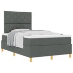 vidaXL Lit à ressorts avec matelas Gris foncé 120 x 190 cm tissu