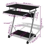 vidaXL Bureau d'ordinateur compact avec plateau à clavier Noir