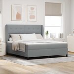 vidaXL Lit à ressorts avec matelas Gris clair 180 x 200 cm tissu