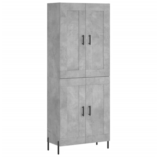vidaXL Buffet haut Gris béton 69 5x34x180 cm Bois d'ingénierie