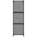 vidaXL Armoire de rangement 3 tiroirs en tissu Gris 34x34x101 cm Acier