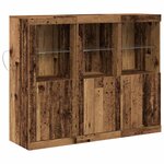 vidaXL Buffet LED 3 Pièces Bois ancien 123 x 37 x 100 cm