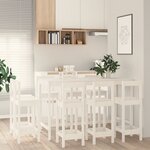 vidaXL Ensemble de bar 9 Pièces Blanc Bois de pin massif