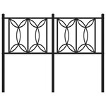 vidaXL Tête de lit métal noir 120 cm