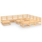 vidaXL Salon de jardin 12 Pièces bois de pin massif