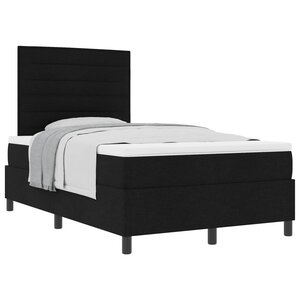 vidaXL Lit à ressorts avec matelas Noir 120 x 190 cm tissu