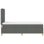 vidaXL Lit à ressorts avec matelas et LED Gris foncé 100x200 cm Tissu