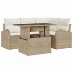 vidaXL Ensemble de canapé de jardin 5 pc 4-Nombre de places Beige