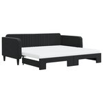 vidaXL Lit de jour avec lit gigogne et matelas noir 100x200 cm velours