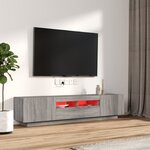 vidaXL Ensemble de meubles TV avec lumières LED 2 Pièces Sonoma gris