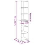 vidaXL Buffet haut noir 40x41x185 cm bois d'ingénierie