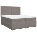 vidaXL Sommier à lattes de lit avec matelas Taupe 200x200 cm Tissu