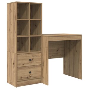 vidaXL Bureau avec tiroir avec étagère 2 Pièces Chêne artisanal