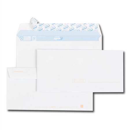 Carnet de 50 enveloppes blanches 110 x 220 adhésives